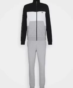 Lacoste SET - Veste De Survêtement - Argent Chine/blanc/noir -Lacoste Soldes Magasin 6b3b4d9542584a0dac3f5653f051b5a4