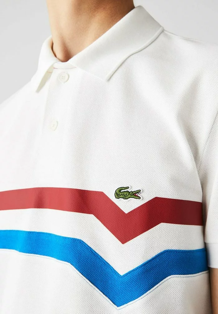 Lacoste SHORT SLEEVE - Polo - Blanc/rouge/bleu 4 Lacoste SHORT SLEEVE - Polo - Blanc/rouge/bleu – Image 4