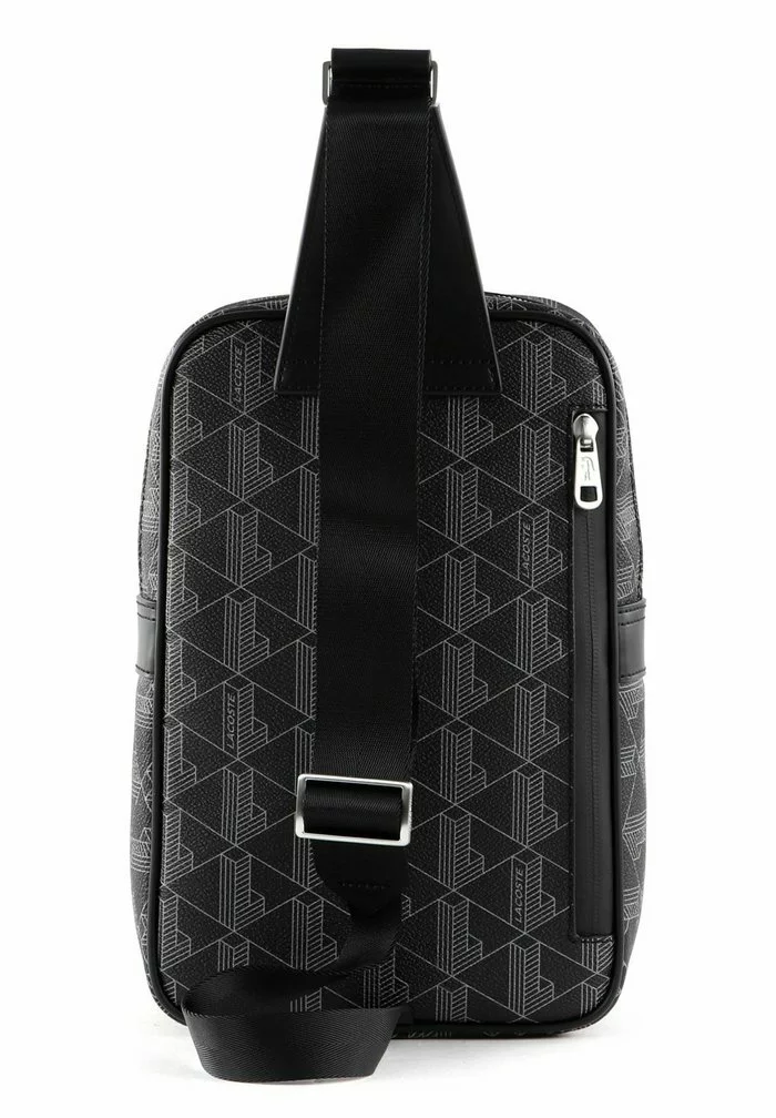 Lacoste THE BLEND - Sac Bandoulière - Allover Monogram Noir/ Gris 2 Lacoste THE BLEND - Sac Bandoulière - Allover Monogram Noir/ Gris – Image 2