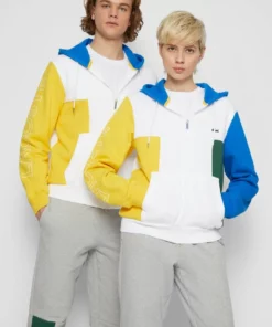 Lacoste UNISEX - Sweat à Capuche Zippé - White/broom/blue Royal/green -Lacoste Soldes Magasin 75dba05305a24db48a9363e2459941e0