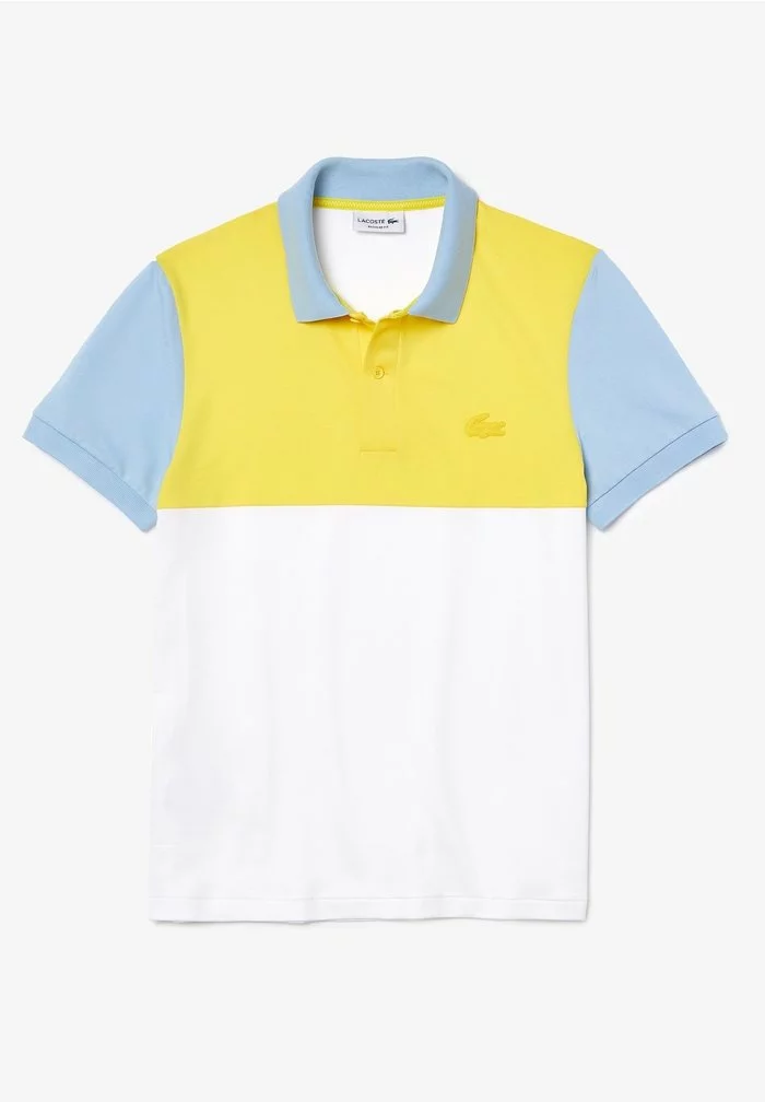 Lacoste Polo - Blanc / Jaune / Bleu Clair 5 Lacoste Polo - Blanc / Jaune / Bleu Clair – Image 5