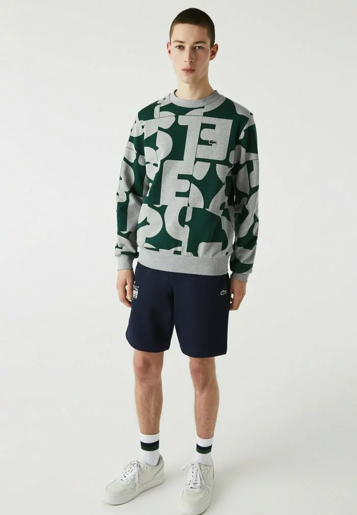 Lacoste Sweatshirt - Gris Chine Vert 1 Lacoste Sweatshirt - Gris Chine Vert