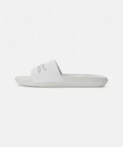 Lacoste CROCO SLIDE - Mules - Wht/slv