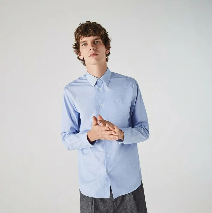 Lacoste Chemise - Blanc / Bleu 1 Lacoste Chemise - Blanc / Bleu