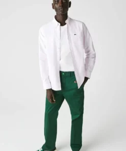 Lacoste LANGE MOUW - Chemise - Blanc/rose Pale