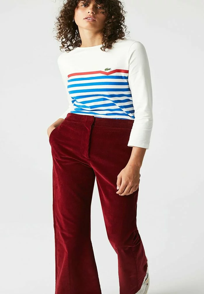 Lacoste T-shirt à Manches Longues - Blanc / Bleu / Rouge 3 Lacoste T-shirt à Manches Longues - Blanc / Bleu / Rouge – Image 3