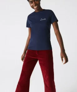 LACOSTE FEMME - T-shirt Imprimé - Bleu Marine Blanc 8 LACOSTE FEMME - T-shirt Imprimé - Bleu Marine Blanc -Lacoste Soldes Magasin 84d95e52adb9438bb381922c0b5ee56f