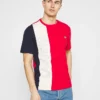 Lacoste T-shirt Imprimé - Rouge/naturel Clair/marine