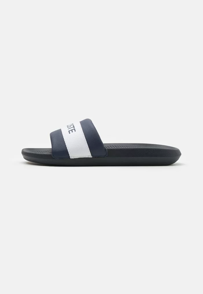 Lacoste CROCO SLIDE - Mules - Navy/white 1 Lacoste CROCO SLIDE - Mules - Navy/white