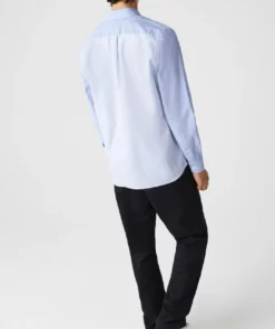 Lacoste LANGE MOUW - Chemise - Blanc / Bleu -Lacoste Soldes Magasin 8a994192862e4ba499d1182f6b407a88