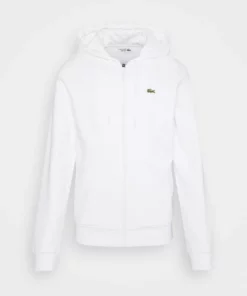 Lacoste Sweat à Capuche Zippé - Blanc -Lacoste Soldes Magasin 8b2ec2d7f33b4e449e0e85e724c81702