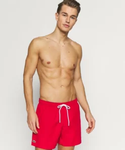 Lacoste Short De Bain - Rouge/marine