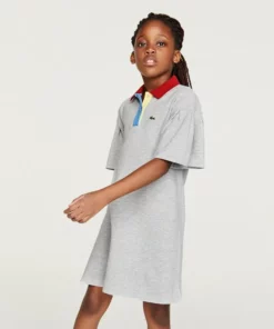 Lacoste Robe De Jour - Gris Chine / Blanc