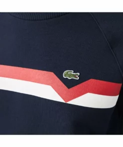 Lacoste Sweatshirt - Bleu Marine Blanc Rouge -Lacoste Soldes Magasin 902c26d5711844a7b3d5962273c92d0b