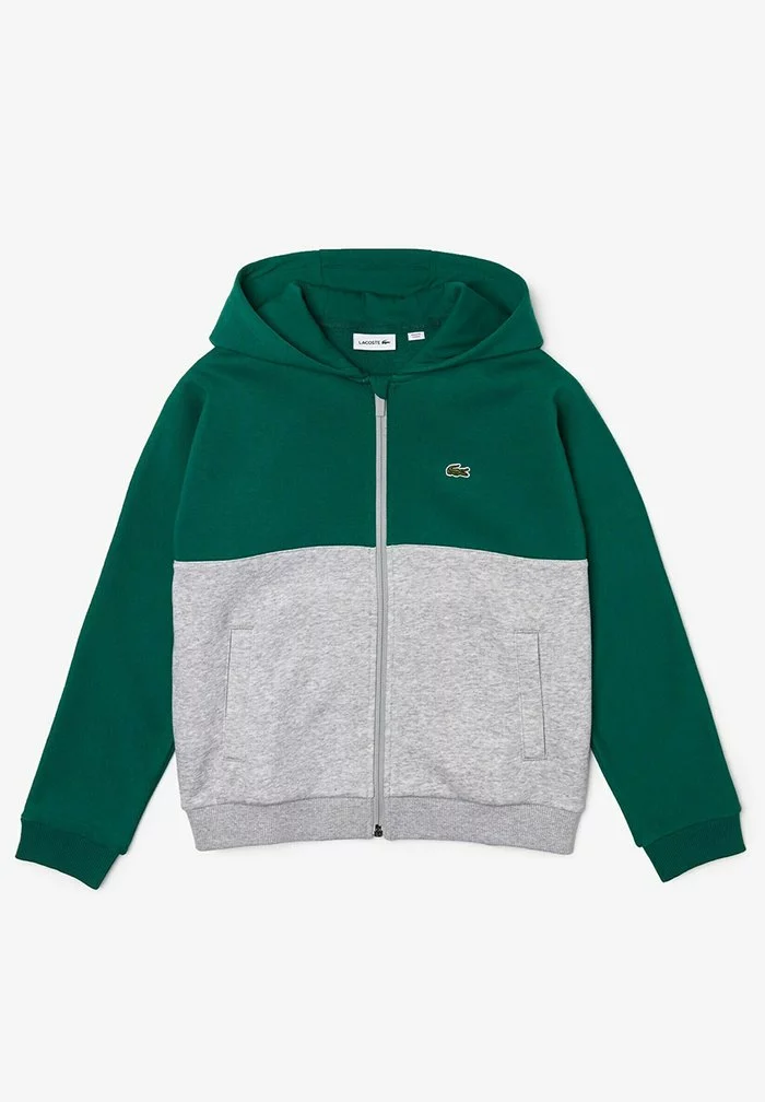Lacoste Sweat à Capuche Zippé - Vert / Gris Chine 1 Lacoste Sweat à Capuche Zippé - Vert / Gris Chine