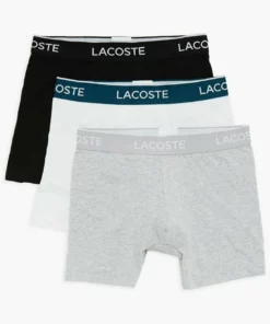 Lacoste 3 PACK - Shorty - Noir / Blanc / Gris Chine -Lacoste Soldes Magasin 931d3cb34a5949b69a8422887a63ff3b