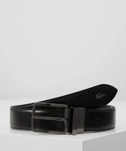Lacoste REVERSIBLE CURVED STITCHED EDGES - Ceinture - Black
