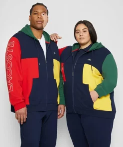 Lacoste PLUS UNISEX - Sweat à Capuche Zippé - Navy Blue/red/green -Lacoste Soldes Magasin 981b4f81a36d4d8e8cd8e5ccb0bf6c1c