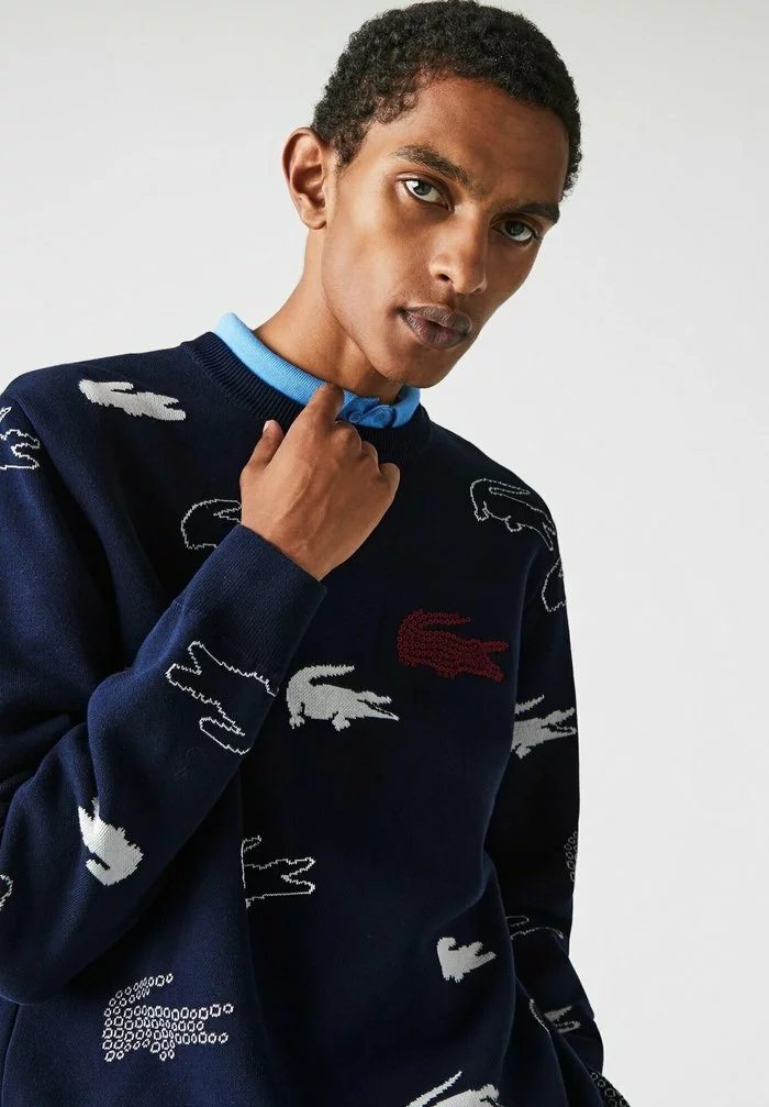 Lacoste Pullover - Bleu Marine Blanc 2 Lacoste Pullover - Bleu Marine Blanc – Image 2