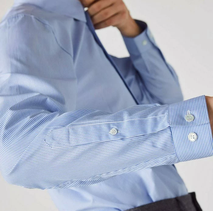 Lacoste Chemise - Blanc / Bleu 4 Lacoste Chemise - Blanc / Bleu – Image 4