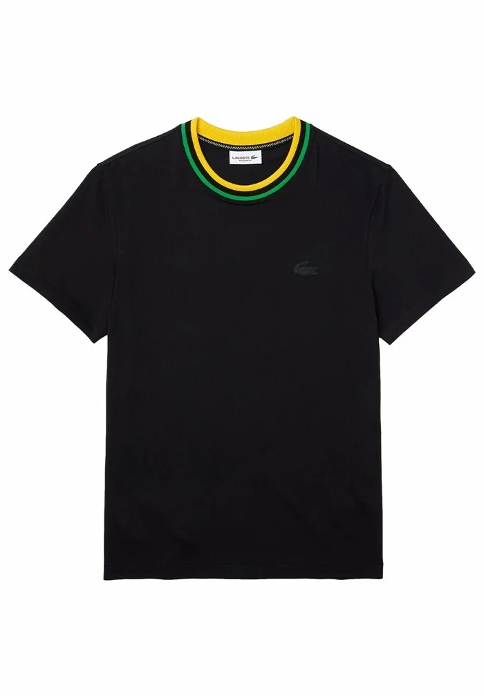 Lacoste T-shirt Basique - Bleu Marine / Jaune / Noir / Vert 1 Lacoste T-shirt Basique - Bleu Marine / Jaune / Noir / Vert