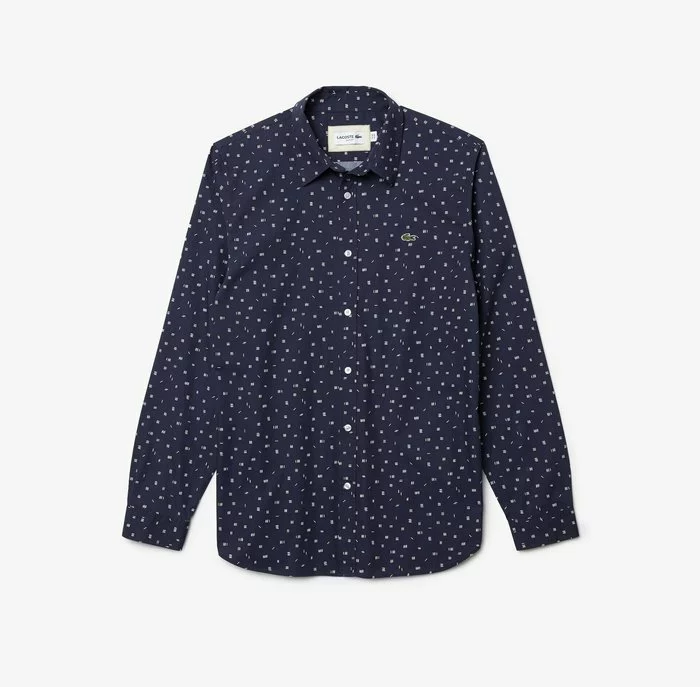 Lacoste LANGE MOUW - Chemise - Bleu Marine / Blanc 5 Lacoste LANGE MOUW - Chemise - Bleu Marine / Blanc – Image 5
