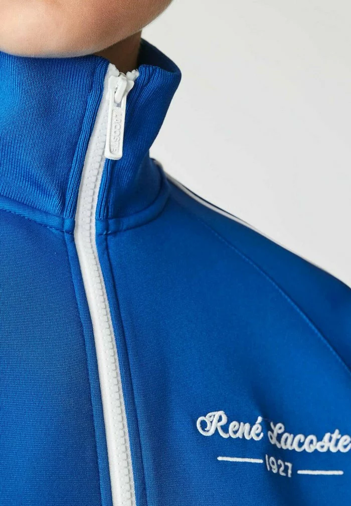 Lacoste Sweat à Capuche Zippé - Bleu Blanc 4 Lacoste Sweat à Capuche Zippé - Bleu Blanc – Image 4