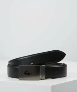 Lacoste CURVED STITCHED EDGES - Ceinture - Black