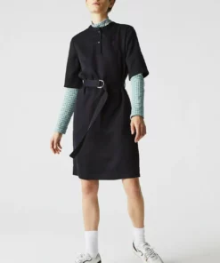 Lacoste Robe En Jersey - Bleu Marine