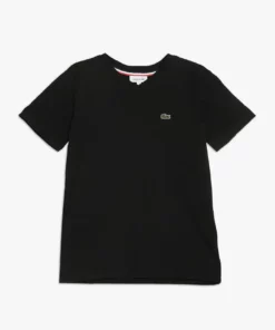 Lacoste BOY V-NECK TEE - T-shirt Basique - Noir