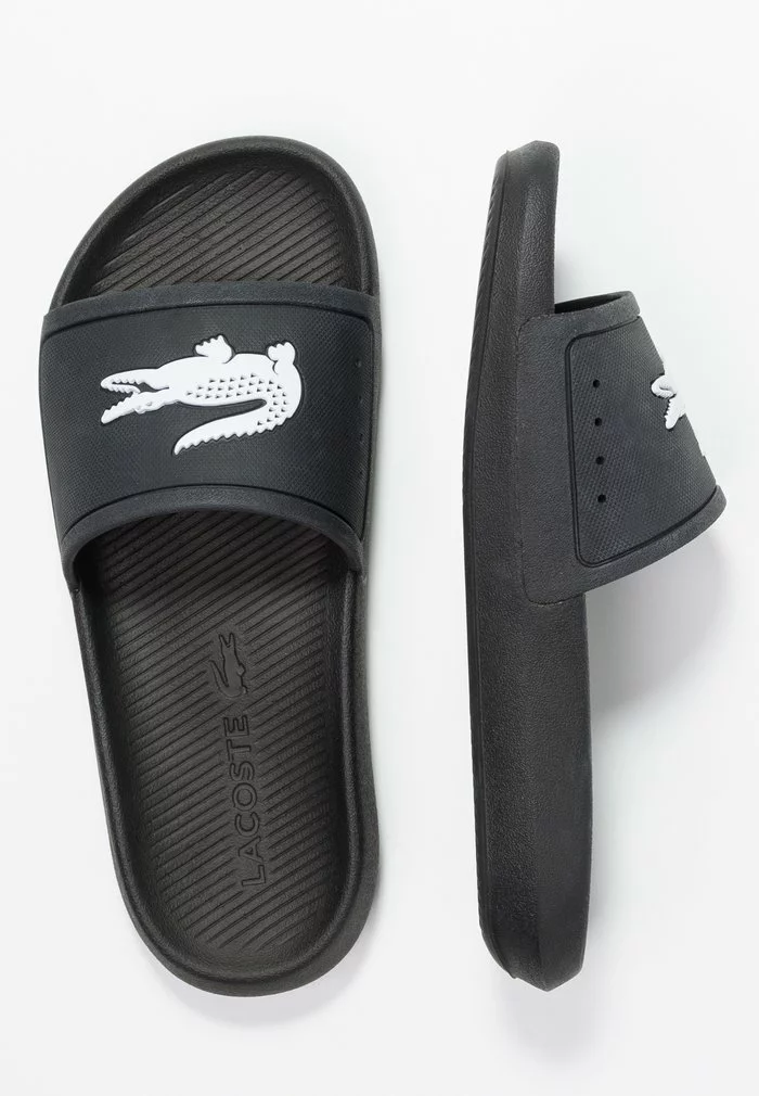 Lacoste CROCO SLIDE - Sandales De Bain - Black 4 Lacoste CROCO SLIDE - Sandales De Bain - Black – Image 4
