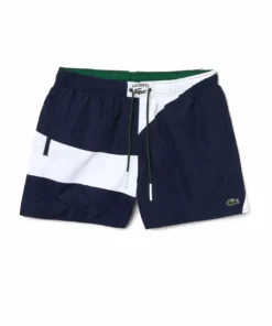 Lacoste Caleçon De Bain - Bleu Marine Blanc