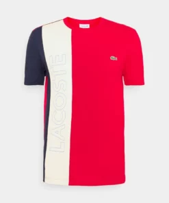 Lacoste T-shirt Imprimé - Rouge/naturel Clair/marine -Lacoste Soldes Magasin aa0a2725dc1c45d7a4b1747d10cfd7c9