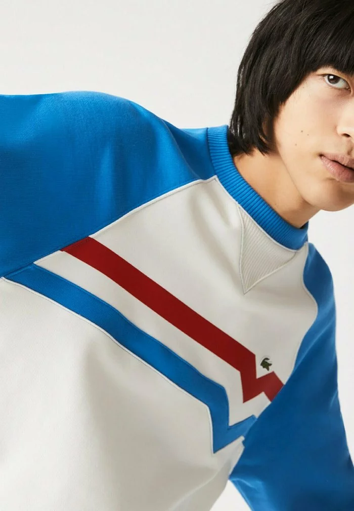 Lacoste Sweatshirt - Blanc Bleu Rouge 4 Lacoste Sweatshirt - Blanc Bleu Rouge – Image 4