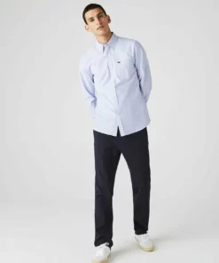 LACOSTE - Chemise - Blanc / Bleu