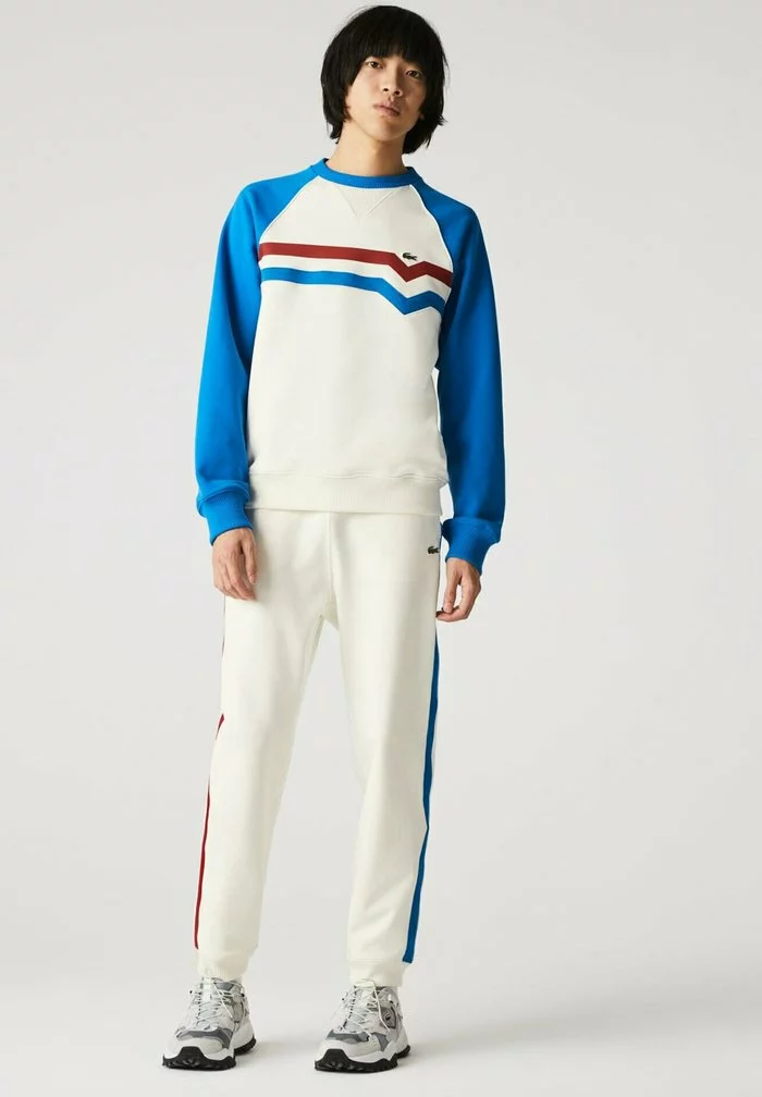 Lacoste Pantalon De Survêtement - Blanc/rouge/bleu 1 Lacoste Pantalon De Survêtement - Blanc/rouge/bleu