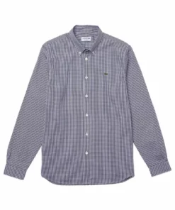 LACOSTE - Chemise - Blanc / Bleu Marine -Lacoste Soldes Magasin b6a29bd7563f4a139159f07b7a15d1f9