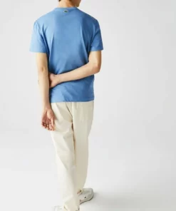 Lacoste T-shirt Imprimé - Bleu -Lacoste Soldes Magasin b78e03a3e27c48fb81a73658584713bc