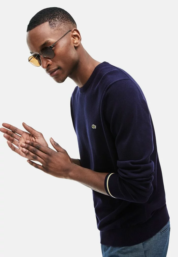 Lacoste Sweatshirt - Bleu Marine / Blanc 3 Lacoste Sweatshirt - Bleu Marine / Blanc – Image 3