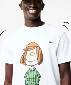 LACOSTE X PEANUTS - T-shirt Imprimé - Blanc -Lacoste Soldes Magasin be3e2444beb640dda007807aadeda871