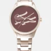 Lacoste LADYCROC - Montre - Rosegold/burgundy