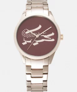 Lacoste LADYCROC - Montre - Rosegold/burgundy