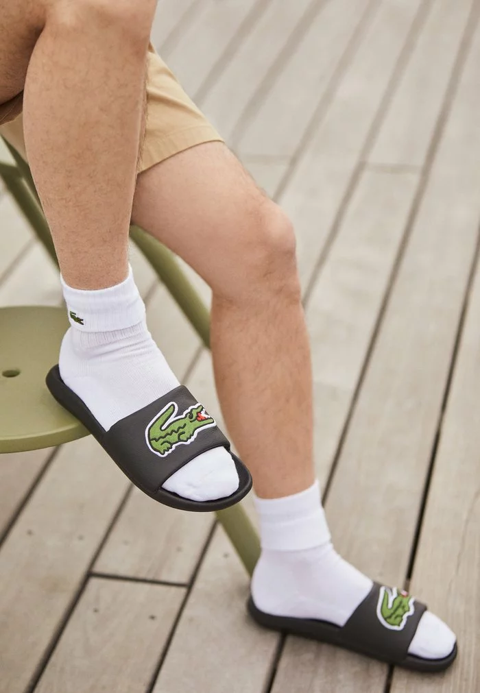 Lacoste CROCO SLIDE - Mules - Black/green 3 Lacoste CROCO SLIDE - Mules - Black/green – Image 3