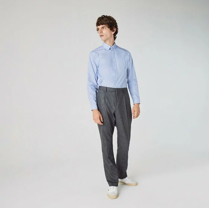 Lacoste Chemise - Blanc / Bleu 2 Lacoste Chemise - Blanc / Bleu – Image 2