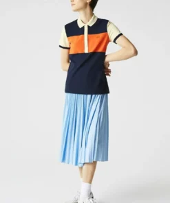 Lacoste KURZARM - Polo - Bleu Marine / Orange / Beige / Beige / Bleu Marine