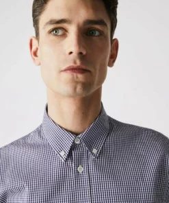 LACOSTE - Chemise - Blanc / Bleu Marine -Lacoste Soldes Magasin c06eadf75862449b8091adca726e350f