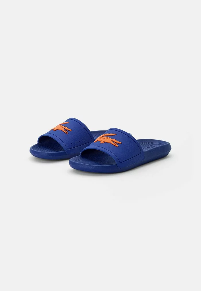Lacoste CROCO SLIDE - Mules - Blu/org 2 Lacoste CROCO SLIDE - Mules - Blu/org – Image 2