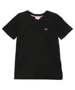 Lacoste BOY V-NECK TEE - T-shirt Basique - Noir -Lacoste Soldes Magasin c37e0e948a5c4d2db778c7da45cc897b