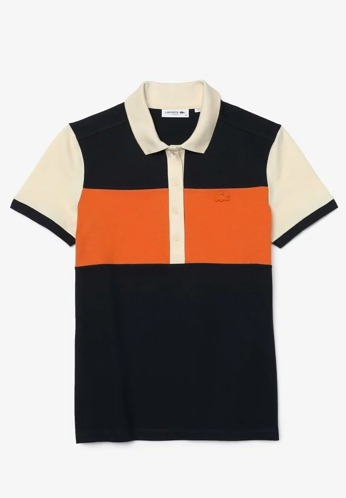 Lacoste KURZARM - Polo - Bleu Marine / Orange / Beige / Beige / Bleu Marine 5 Lacoste KURZARM - Polo - Bleu Marine / Orange / Beige / Beige / Bleu Marine – Image 5