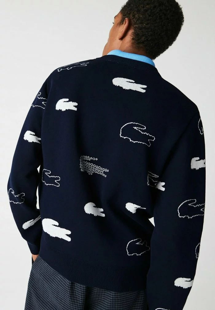 Lacoste Pullover - Bleu Marine Blanc 3 Lacoste Pullover - Bleu Marine Blanc – Image 3